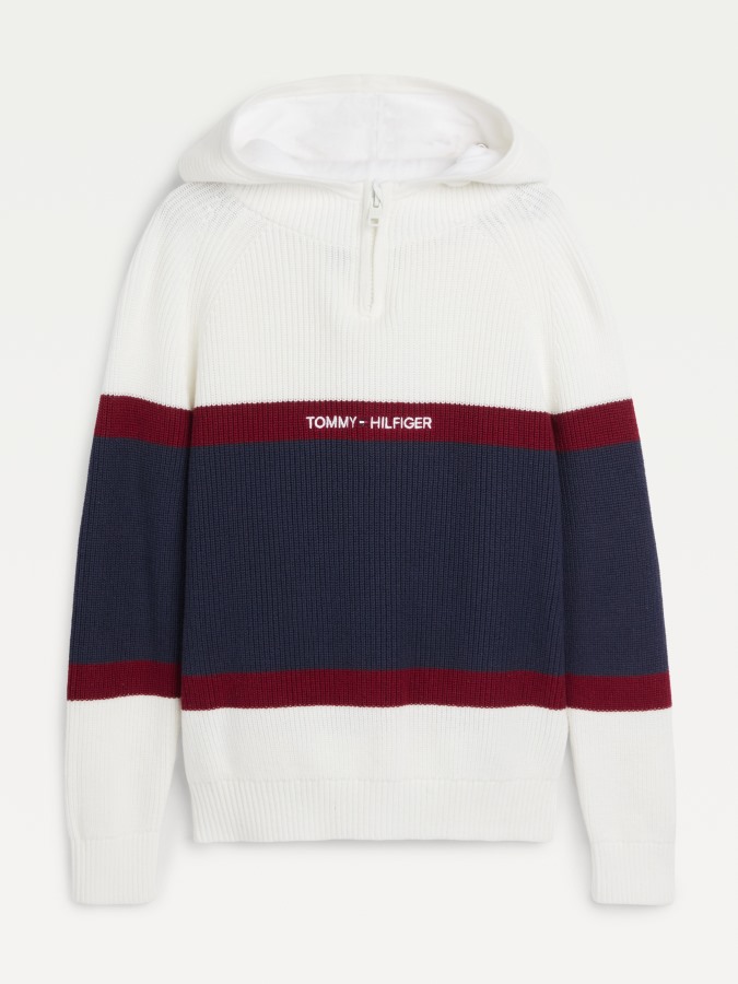 Sudadera De Punto Con Diseño Colour Block De Niño 8-16 Crudo Tommy Hilfiger Argentina