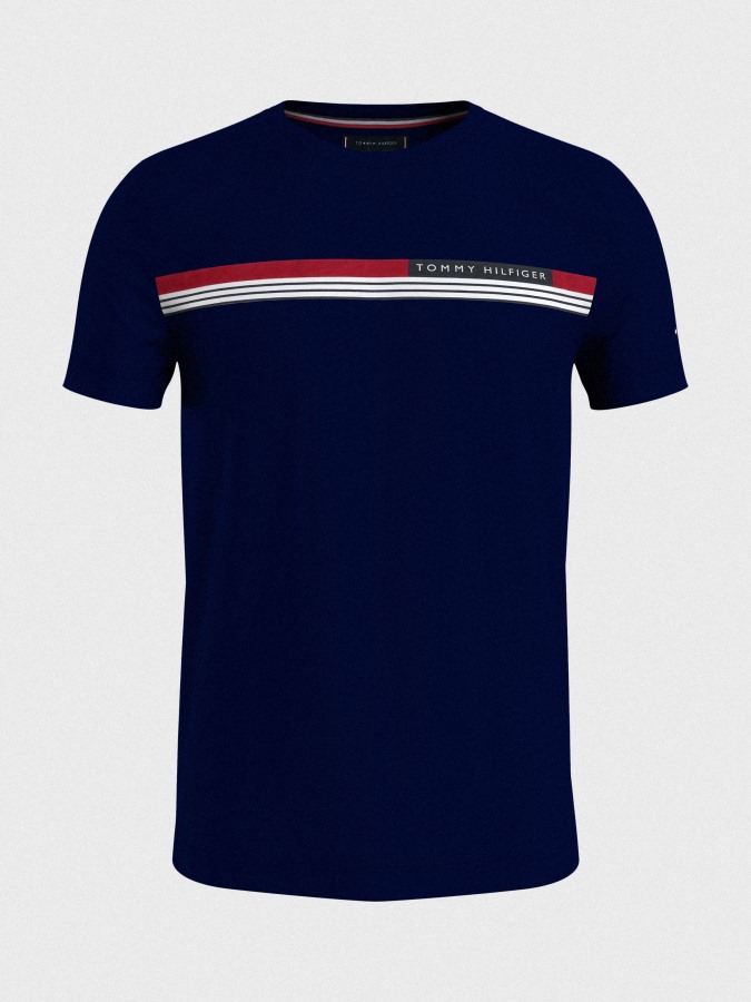 Camiseta Con Cinta De La Firma Desert Sky Tommy Hilfiger Argentina