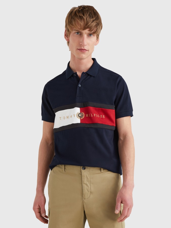 Polo De Corte Estándar Con Logo De íconos De Argentina De Tommy Hilfiger Desert Sky