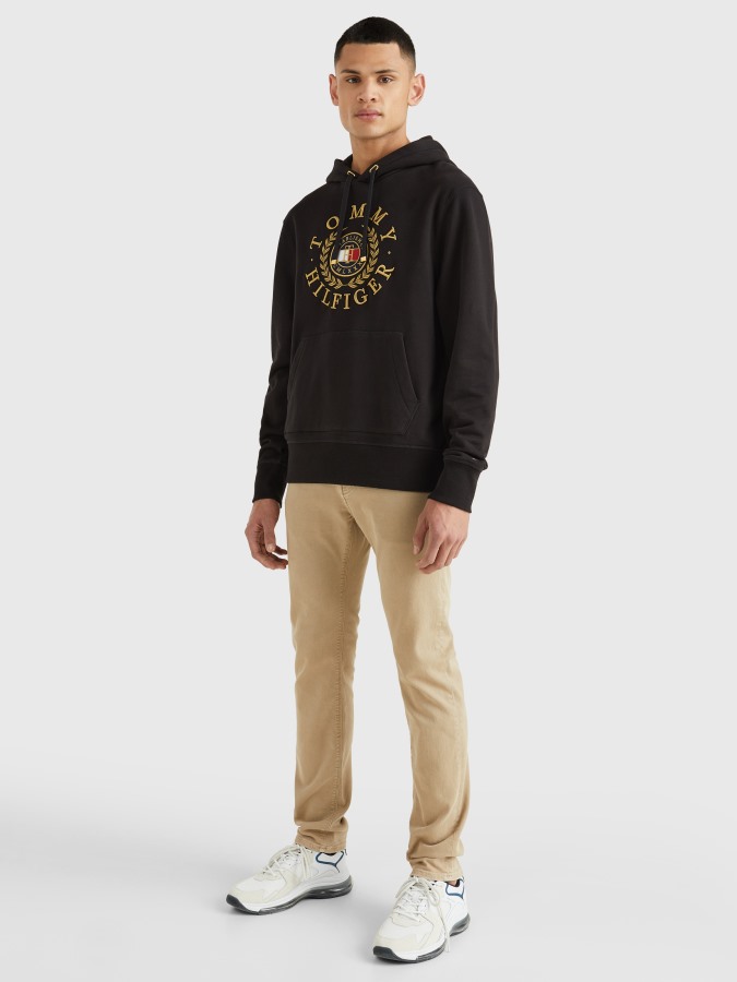 Tommy Hilfiger Argentina Sudadera Con Logo Bordado Iconos Negros