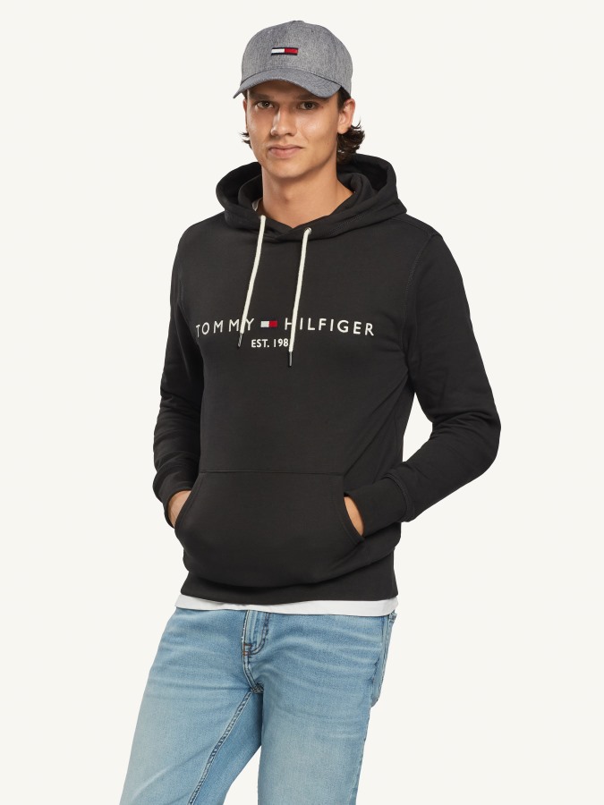 Tommy Hilfiger Argentina Logo Sudadera Con Capucha Negro