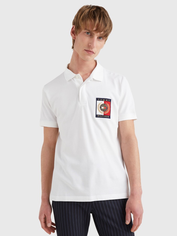 Polo Regular Fit Logo Iconos Blancos Tommy Hilfiger Argentina