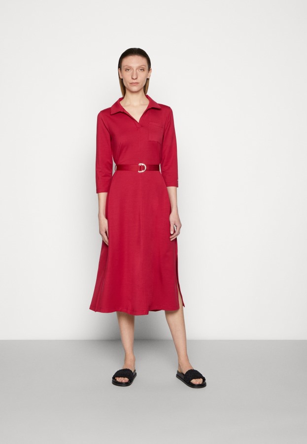 Camisa Vestido Midi Vestido De Dia Tommy Hilfiger Argentina Royal Berry