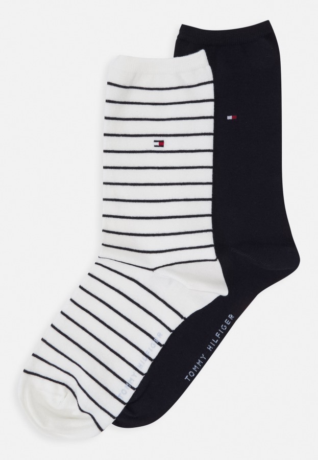 Tommy Hilfiger Argentina Sock Small Stripe Paquete De 2 Calcetines Blanco Roto