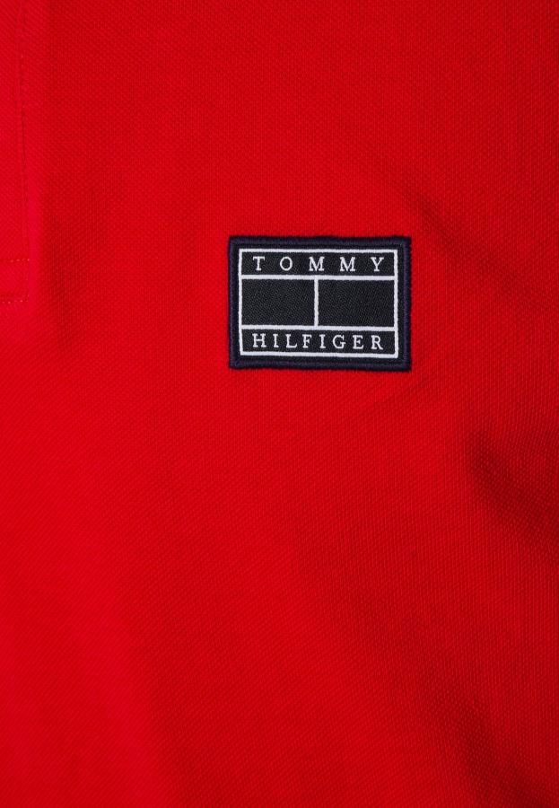 Polo Rojo Con Ribete Mini Badge Argentina De Tommy Hilfiger