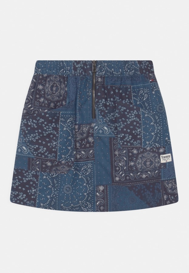 Falda Con Cremallera Y Estampado Bandana Minifalda Twilight Indigo Tommy Hilfiger Argentina