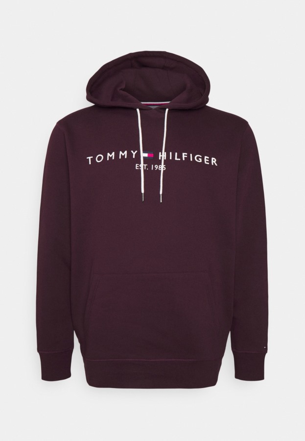 Sudadera Con Capucha Y Logo Burdeos Profundo Tommy Hilfiger Argentina